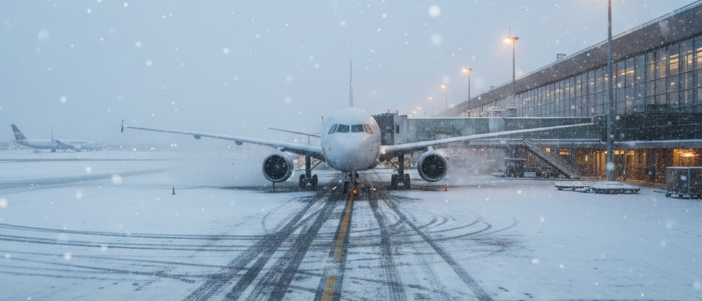 Sneeuw op schiphol